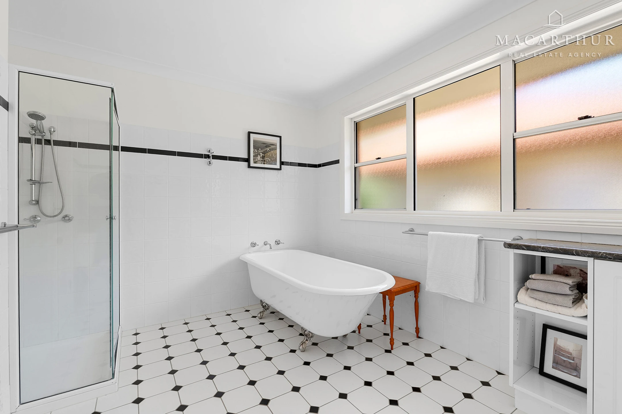 Renovated bathroom with freestanding bath