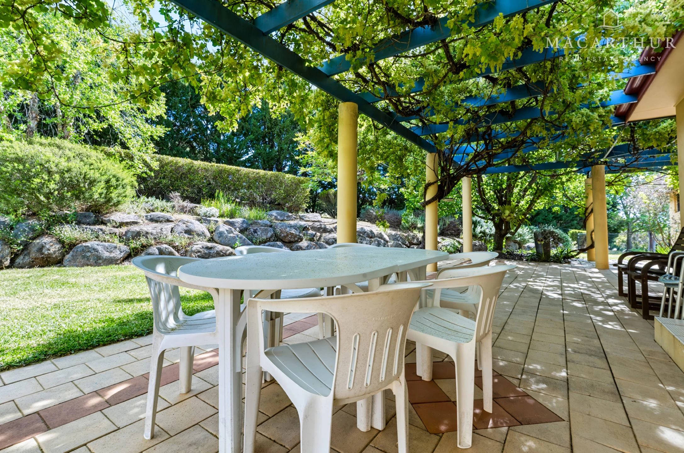 Outdoor patio area at 2 Casuarina Place